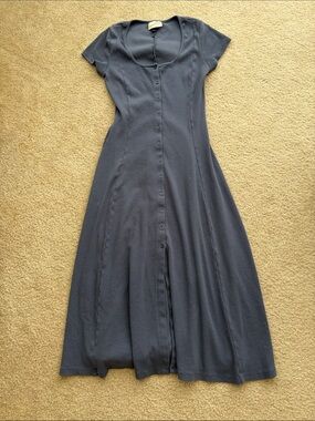 Universal Thread Charcoal Button-Front Midi Dress